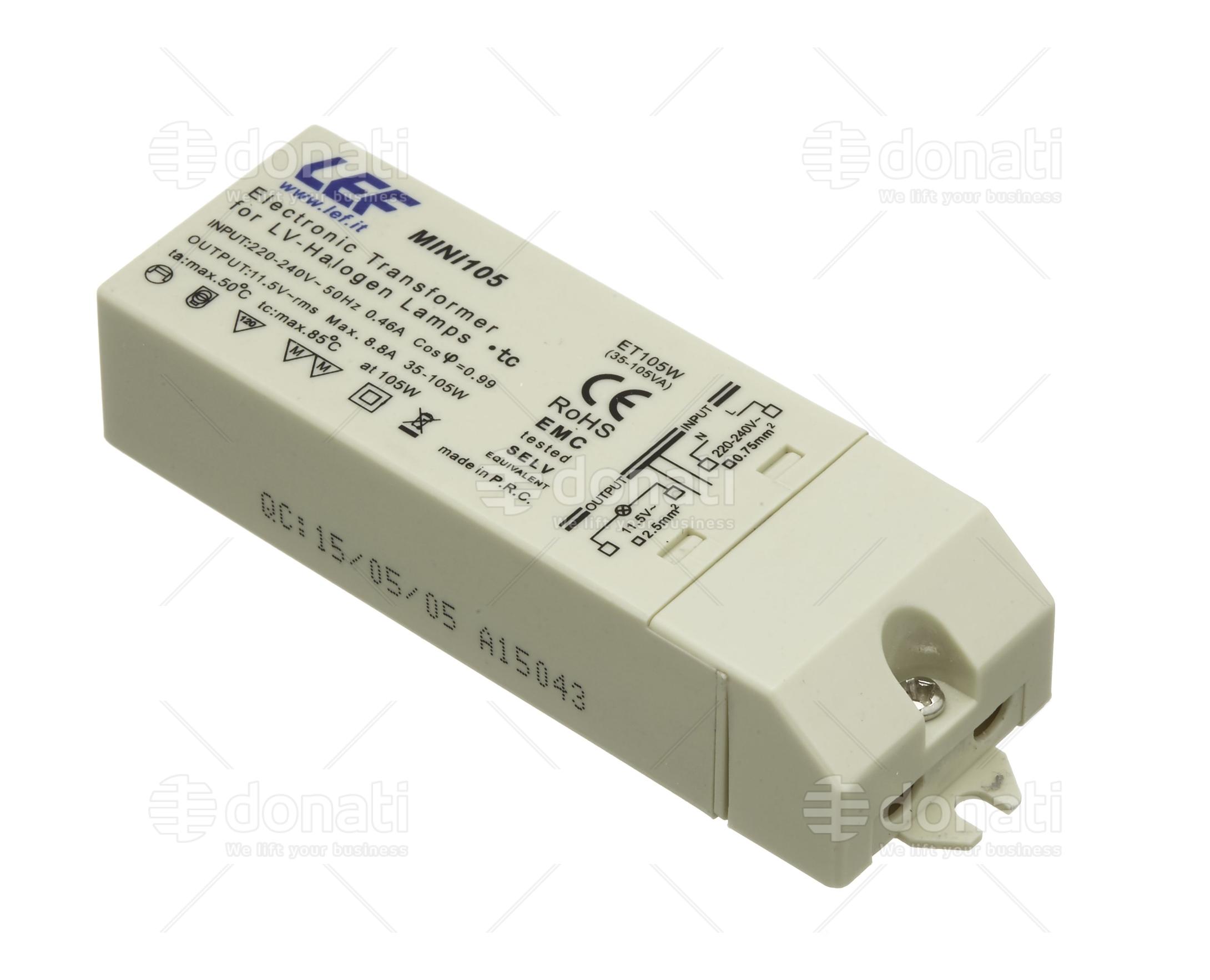 Trasformatore Elettronico Per LED 1-80 Watt | Ingresso 220-240V Uscita 12V Costante | Non Dimmerabile Con Protezione